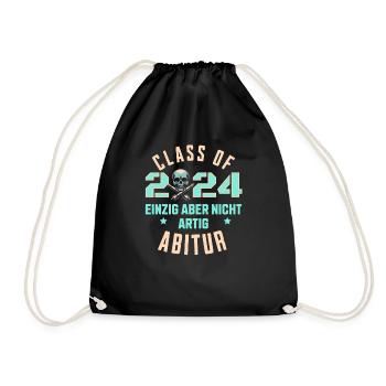 Abitur - Class of 24 Einzig aber nicht Artig - Turnbeutel - Schwarz - Vorne