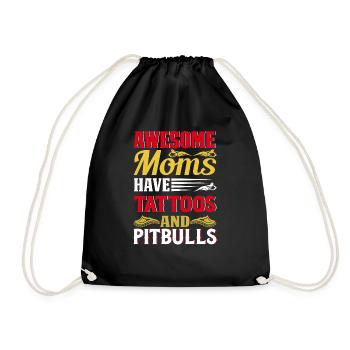 Perfektes Retro für Pitbull-Mama-Hund und Tattoo-Liebhaber - Turnbeutel - Schwarz - Vorne
