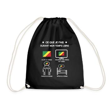 cadeau congo Brazzaville temps libre voyage - Sac de sport léger - noir - Devant