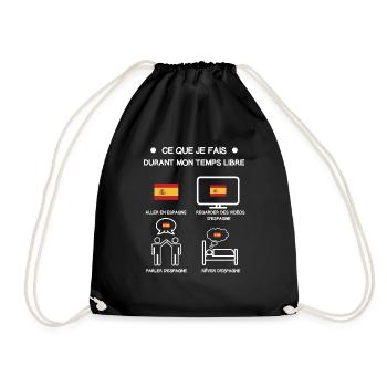 cadeau espagne drapeau temps libre voyage - Sac de sport léger - noir - Devant