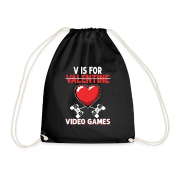 Videospiel Valentinstag Jugend Gamer Gaming - Turnbeutel - Schwarz - Vorne