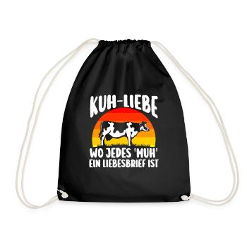 Kuh Bauer Bauernhof Kuhbauer Kühe - Turnbeutel - Schwarz - Vorne