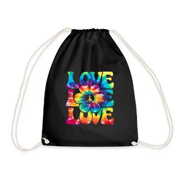 Groovy Tie Dye rétro des années 70 Hippie Vintage - Sac de sport léger - noir - Devant