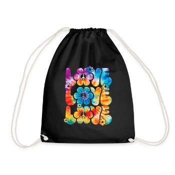 Groovy Tie Dye rétro des années 70 Hippie Vintage - Sac de sport léger - noir - Devant