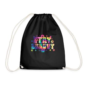 Groovy Tie Dye Retro 70s Hippie Vintage - Drawstring Bag - black - Front