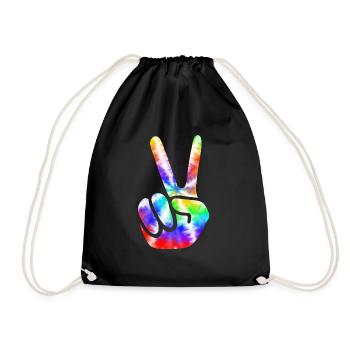 Groovy Tie Dye rétro des années 70 Hippie Vintage - Sac de sport léger - noir - Devant