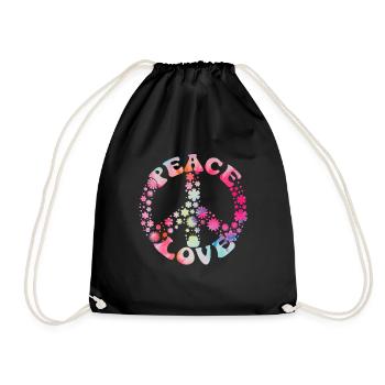 Groovy Tie Dye rétro des années 70 Hippie Vintage - Sac de sport léger - noir - Devant