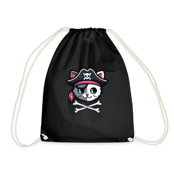 Permet de Naufragé Chat Mignon Pirate Gasparilla - Sac de sport léger - noir - Devant