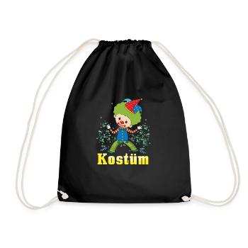 Fasching Kostüm Alaaf Helau Rosenmontag Karneval - Turnbeutel - Schwarz - Vorne