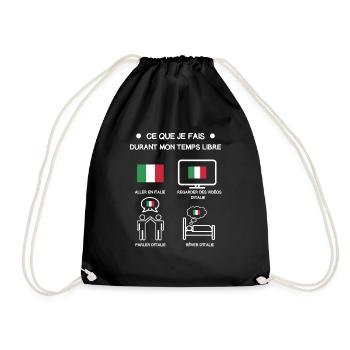 cadeau italie drapeau temps libre voyage - Sac de sport léger - noir - Devant