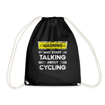 Talking about Cycling funny - Drawstring Bag - black - Front