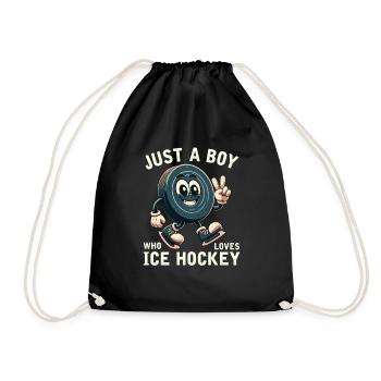 Juste un garçon qui aime le hockey sur glace garçons hommes - Sac de sport léger - noir - Devant