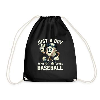 Just A Boy Who Loves Baseball Boys Men - Drawstring Bag - black - Front