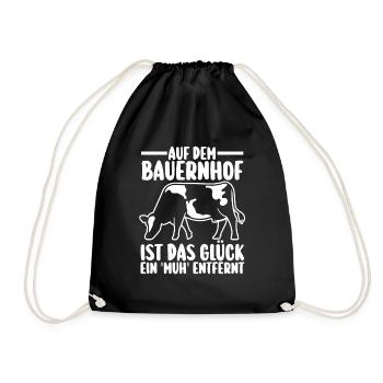 Kuh Bauer Bauernhof Kuhbauer Kühe - Turnbeutel - Schwarz - Vorne