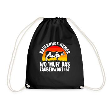Kuh Bauer Bauernhof Kuhbauer Kühe - Turnbeutel - Schwarz - Vorne