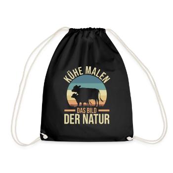 Kuh Bauer Bauernhof Kuhbauer Kühe - Turnbeutel - Schwarz - Vorne