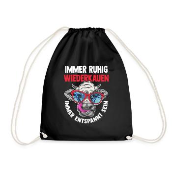 Kuh Bauer Bauernhof Kuhbauer Kühe - Turnbeutel - Schwarz - Vorne