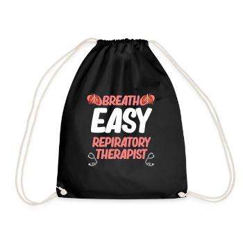 Breath Easy Atemtherapeut Asthma Pulmonologie - Turnbeutel - Schwarz - Vorne