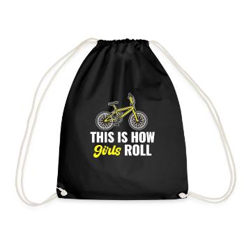 So Rolling Girls Bmx Racing Automobile Triathlon - Drawstring Bag - black - Front