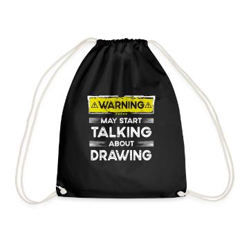 Talking about Drawing funny - Drawstring Bag - black - Front