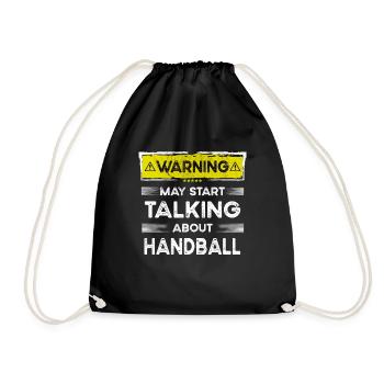 Talking about handball funny - Drawstring Bag - black - Front