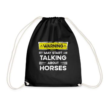 Talking about Horses funny - Drawstring Bag - black - Front