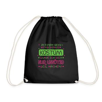 In a sexy costume I would just unnecessarily - Drawstring Bag - black - Front