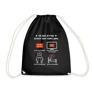 cadeau normandie drapeau temps libre voyage - Sac de sport léger - noir - Devant