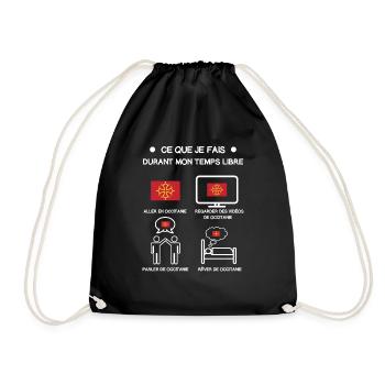 Okzitanien Kostenloses Zeitreise-Geschenk - Turnbeutel - Schwarz - Vorne