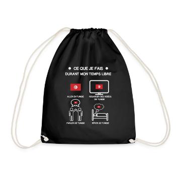cadeau tunisie temps libre voyage - Sac de sport léger - noir - Devant