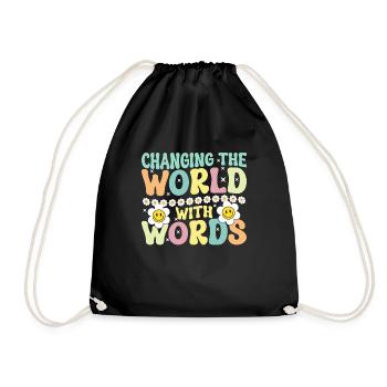 Groovy Speech Language Pathologist SLP - Drawstring Bag - black - Front