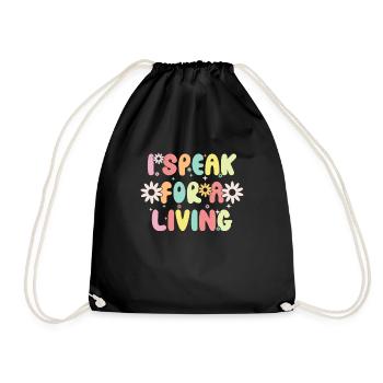 Groovy Speech Language Pathologist SLP - Drawstring Bag - black - Front