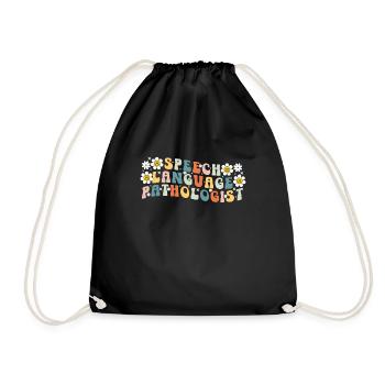 Groovy Speech Language Pathologist SLP - Drawstring Bag - black - Front