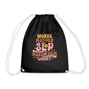 Groovy Speech Language Pathologist SLP - Drawstring Bag - black - Front