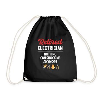 Retired Electrician Nothing Can Me Anymore - Drawstring Bag - black - Front