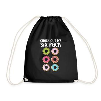 Donut Themed Donut Sprayed Funny Cute - Drawstring Bag - black - Front