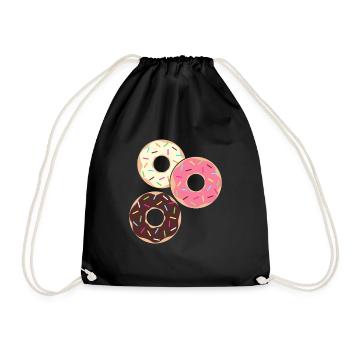 Donut sur le thème Donut pulvérisé drôle mignon - Sac de sport léger - noir - Devant