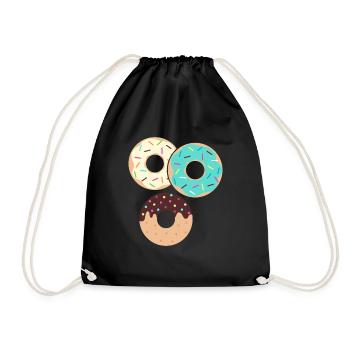 Donut sur le thème Donut pulvérisé drôle mignon - Sac de sport léger - noir - Devant