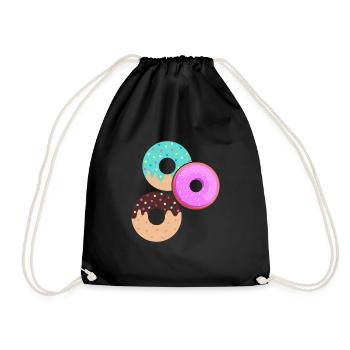 Donut sur le thème Donut pulvérisé drôle mignon - Sac de sport léger - noir - Devant