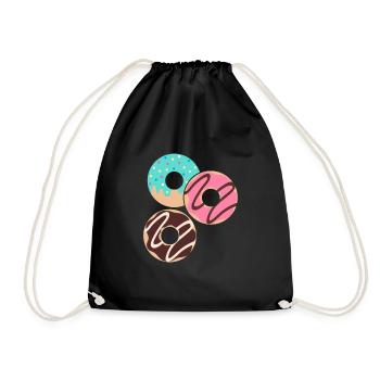 Donut sur le thème Donut pulvérisé drôle mignon - Sac de sport léger - noir - Devant