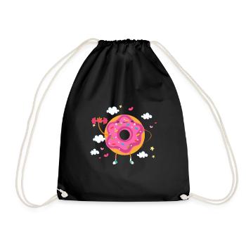 Donut sur le thème Donut pulvérisé drôle mignon - Sac de sport léger - noir - Devant