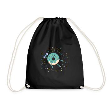 Donut sur le thème Donut pulvérisé drôle mignon - Sac de sport léger - noir - Devant