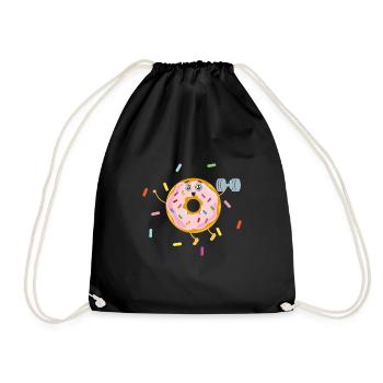 Donut sur le thème Donut pulvérisé drôle mignon - Sac de sport léger - noir - Devant