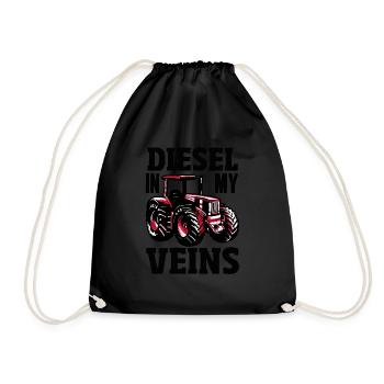 Tracteur Diesel dans mes veines - Sac de sport léger - noir - Devant