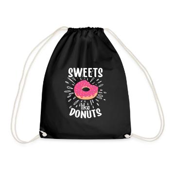 Donut sur le thème Donut pulvérisé drôle mignon - Sac de sport léger - noir - Devant