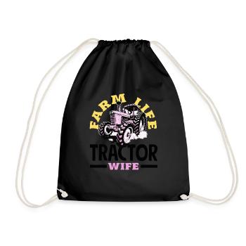 Vie à la ferme, femme de tracteur - Sac de sport léger - noir - Devant