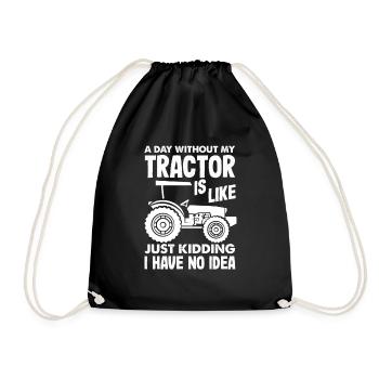 Une journée sans mon tracteur - Sac de sport léger - noir - Devant