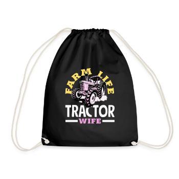 Farm Life, Tractor Wife - Turnbeutel - Schwarz - Vorne