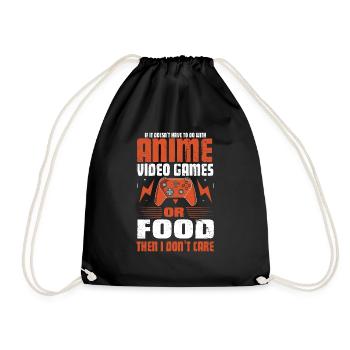 If It Doesnt Have To Do With Anime Video Games Foo - Drawstring Bag - black - Front