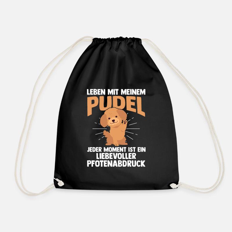 Hund Pudel - Turnbeutel - Schwarz